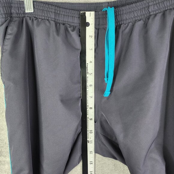 Mens Gray & Teal Reebok Athletic Pants 100% Polyester Elastic Drawstring Waist M - Picture 8 of 14